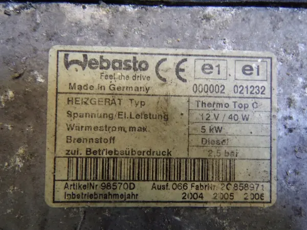 Aquecedor auxiliar Webasto 9004621B para Rover 75 Diesel image 6