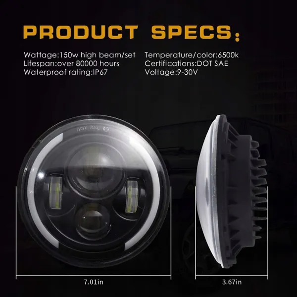 Gebrauchte LED-Arbeitsscheinwerfer OEM B0872B28BT für Wrangler image 9