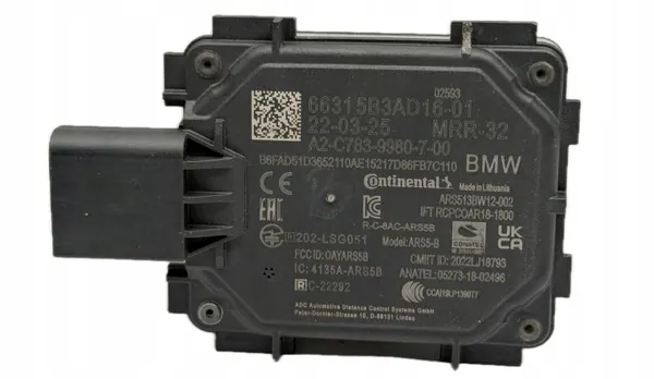 Sensor Radar ACC BMW OEM 66315B3AD16 - Usado image 2