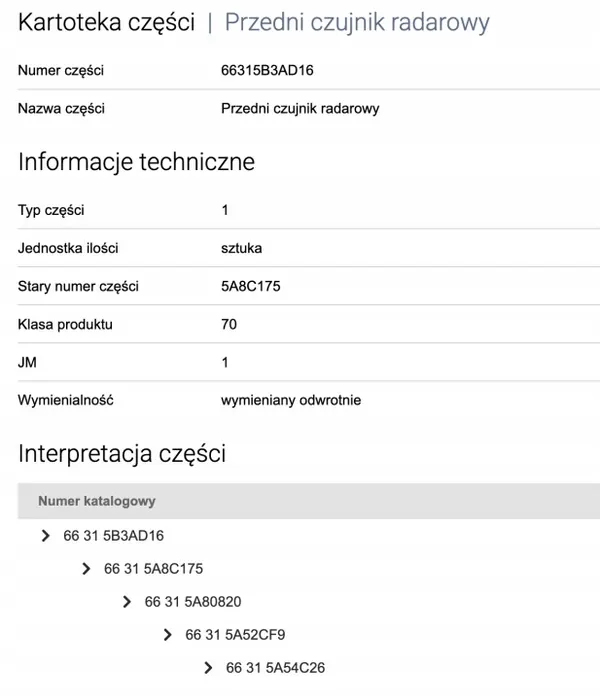 Sensor Radar ACC BMW OEM 66315B3AD16 - Usado image 5