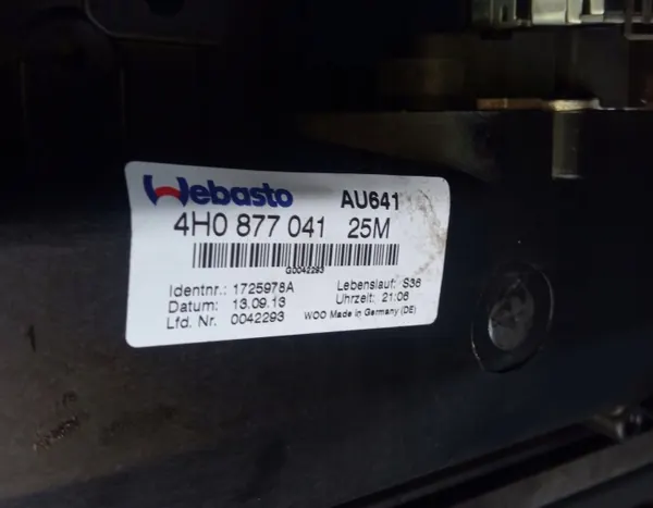Techo Solar Audi A8 S8 D4 OEM 4H0877041 Negro Corto image 3