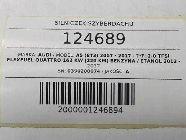 Audi A5 takluckemotor OEM 8R0959591A - Begagnad image 8