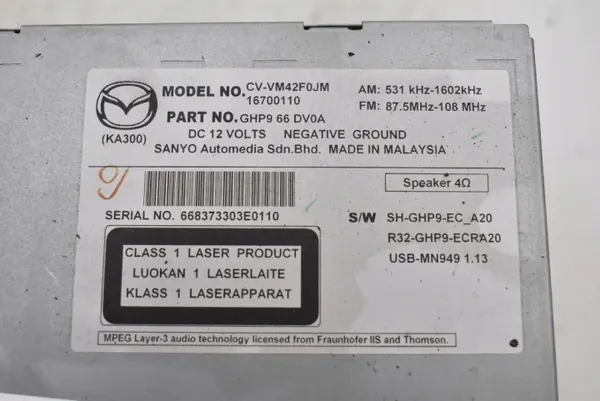 Rádio CD Navi OEM CV-VM42F0JM para Mazda CX-5 2011-2015 image 6