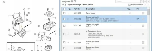 Moottorin Tuki Oikea Volvo S40 II 2.0L 2004 OEM 30757501 image 5