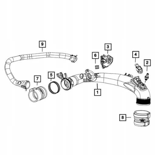 Waterslang Jeep Wrangler JL OEM 5281827AD 2018+ image 3