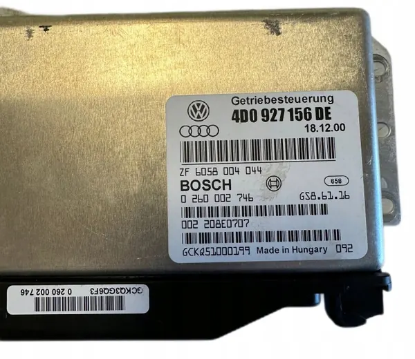 Módulo Controle Caixa Audi A8 D2 OEM 4D0927156DE image 3