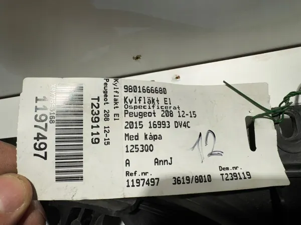 Kylfläkt Citroen Peugeot C1 C2 C3 C3 II 9801666680 image 2