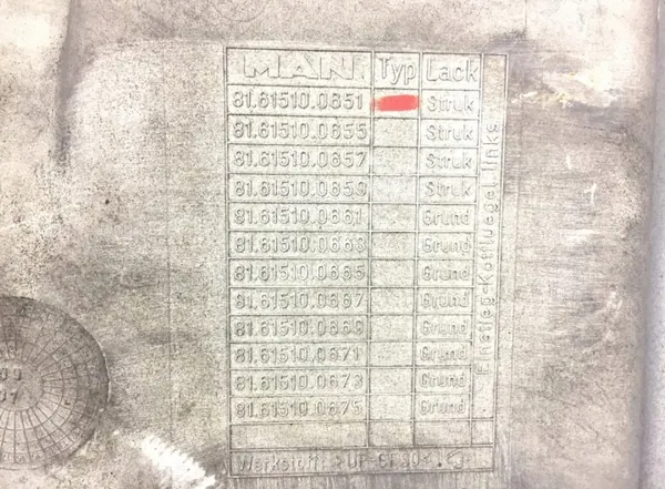 MAN OEM 81615100651 Yläaskellevy, vasen puoli image 4
