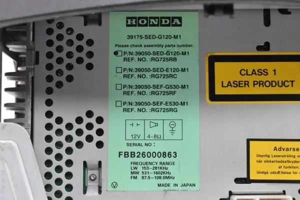 Radio CD OEM 39175-SED-G120-M con AUX y RDS image 7
