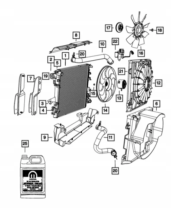 Gebruikte onderste radiateurbescherming pakking OEM JK-55056554AC image 4