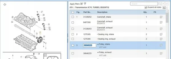 Polia de Tempo Variável Volvo C70 30646226 image 5