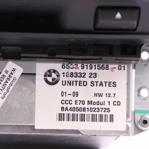 BMW X5 E70 Navigationsradio OEM 9191568 image 5
