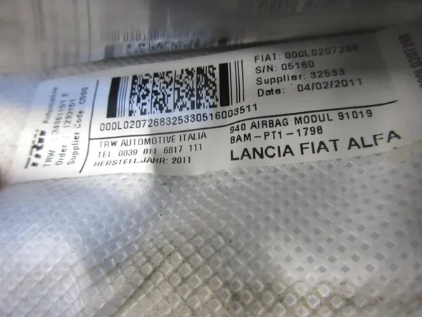 Airbag passager OEM 000L0207268 - Alfa Romeo image 5