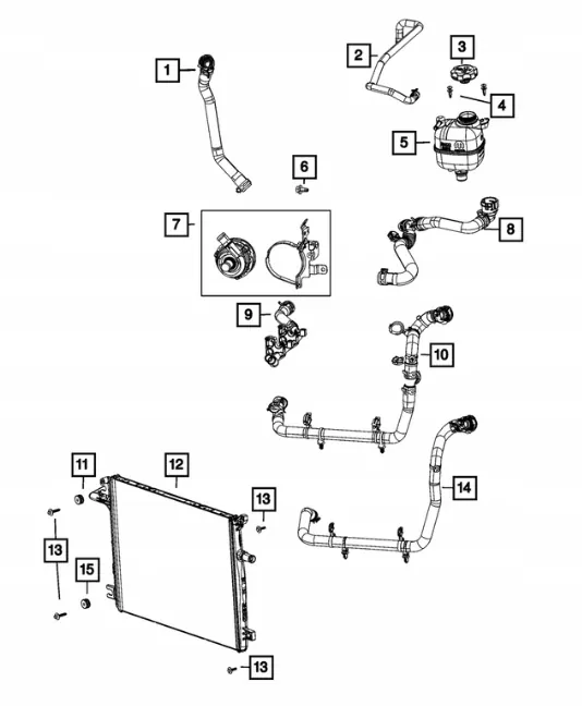 Kylvätsketank inloppsslang OEM 68280798AC Wrangler image 4