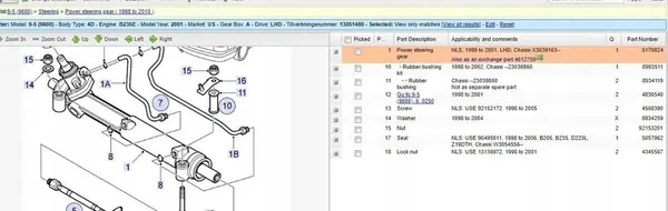 SAAB 9-5 ESTATE Caixa de Direção 2.3L 2001 OEM 4612750 image 5
