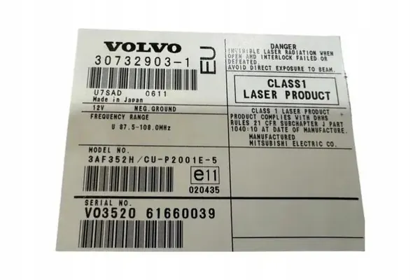 Volvo CD-vaihtaja OEM 61660039 XC70 II 2.4L Diesel image 7