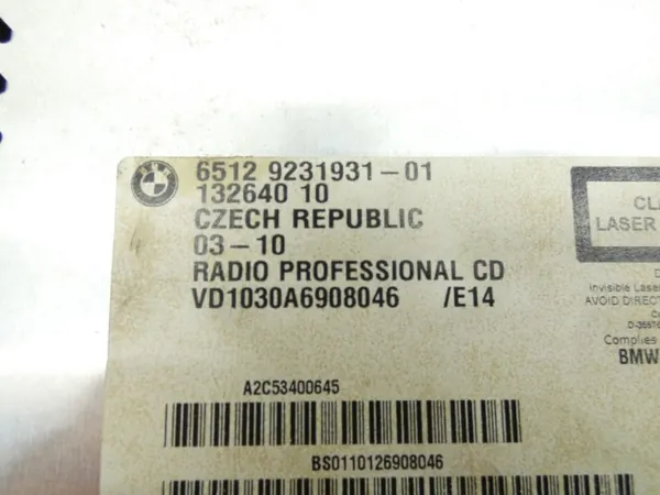 Radio CD BMW OEM 9231931 pour X1 E84 E87 E90 E91 image 6