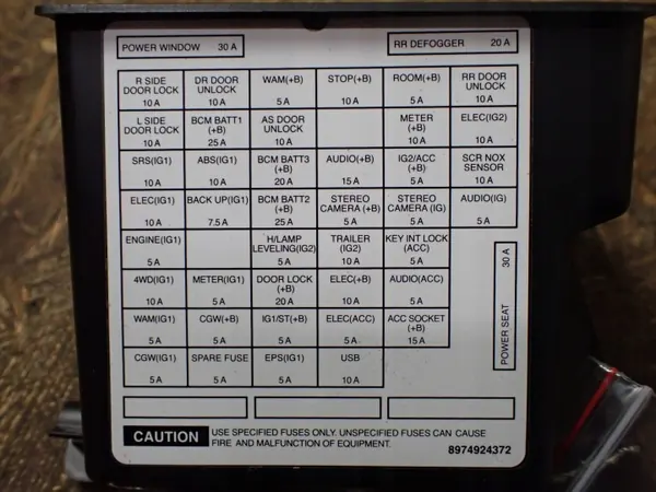 Sicherungskastenabdeckung Isuzu D-Max OEM 8974924372 image 6