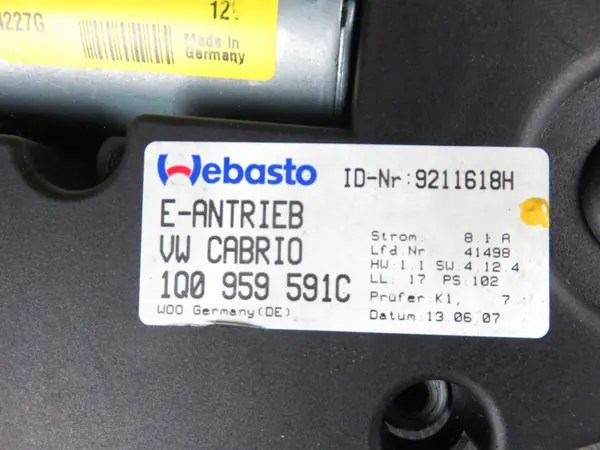 Moteur Toit Ouvrant VW EOS OEM 1Q0959591C Occasion image 3