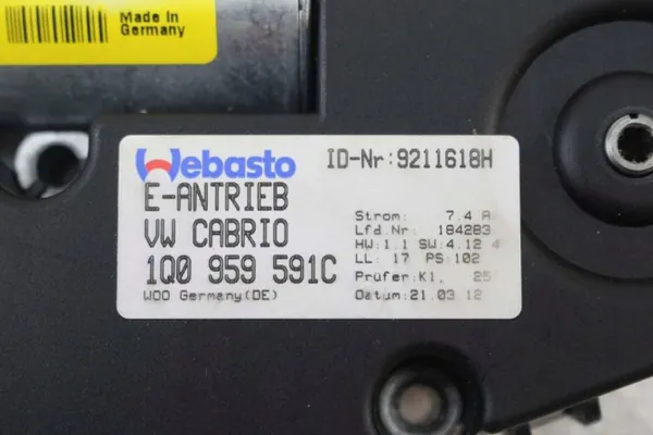 Motor de teto solar VW EOS OEM 1Q0959591 - Usado image 5