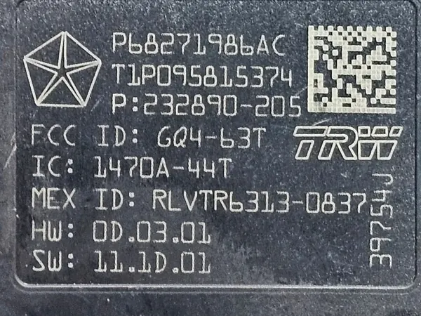 Dodge Ram 1500 Sytytyskytkin 2009-2018 OEM 68271986AC image 7