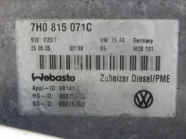 VW T5 Webasto Lämmitys 7H0815071C image 5