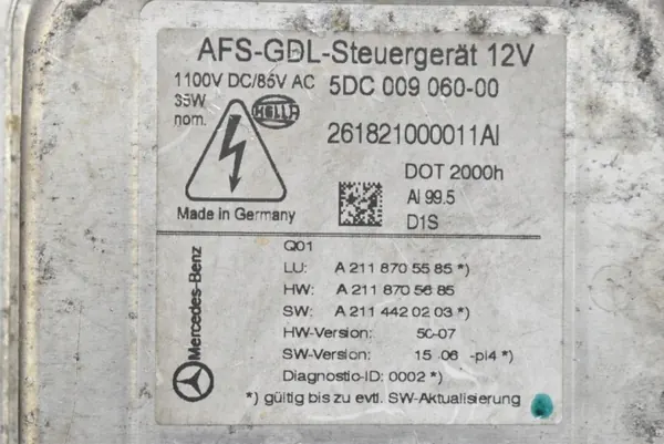 Balasto Xenon OEM 5DC009060-00 Lado Derecho Mercedes image 4