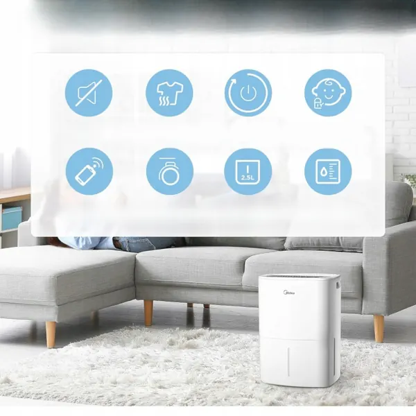 Midea Desumidificador 12L 35m2 Silencioso App 2,1L MDDOZ-12DEN7-QA3 image 3