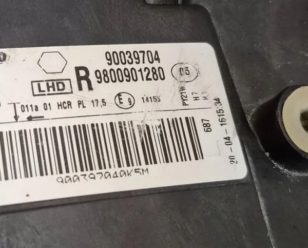 Rechter Voorlamp Citroen C4 Cactus 14-16 OEM 9800901280 image 9