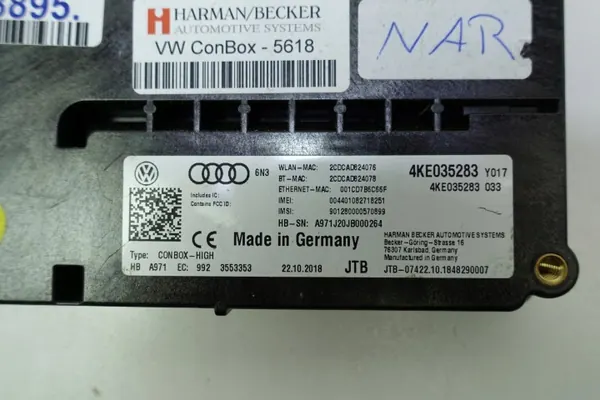 Módulo chamada emergência SOS OEM 4KE035283 - Usado image 4