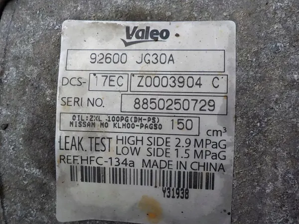 Bomba compresor A/C Nissan OE 92600JG30A - Usado image 5