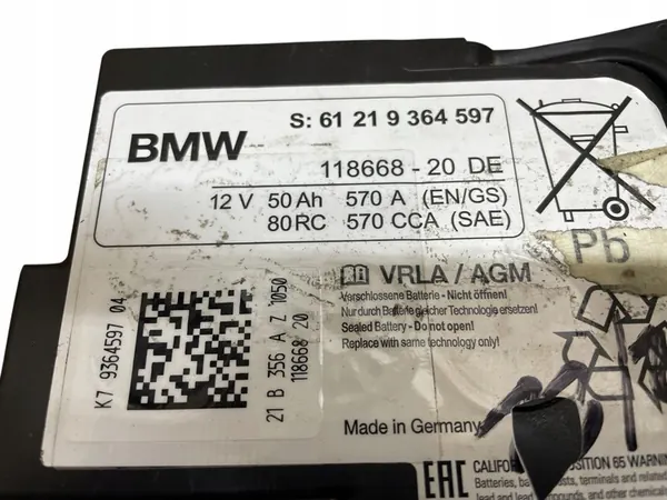 AGM START-STOP Accu 12V 50AH 570A BMW/MINI 2021 OEM image 4
