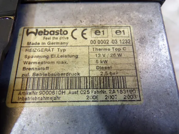 Webasto 66724C lisälämmitin Mazda 6 GG:lle image 6