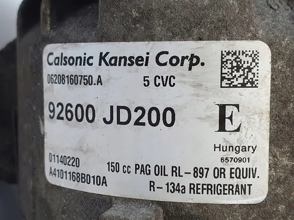 Compressore Aria Condizionata Nissan Qashqai 2.0 16V 92600JD200 image 2