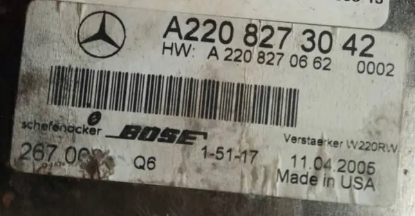 Mercedes S-Klasse W220 Bose Verstärker OEM A2208273042 image 3