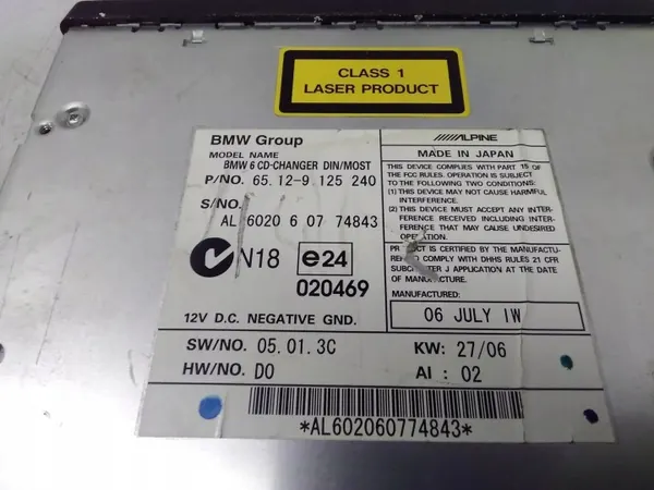 Mudador CD BMW 5 E60 OEM 9125240 - Usado image 4