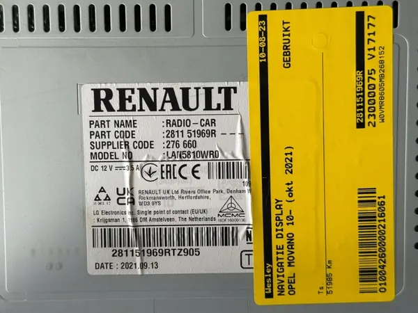 OEM 281151969R Navigaatiomoduuli Opel Movano 2021 image 6
