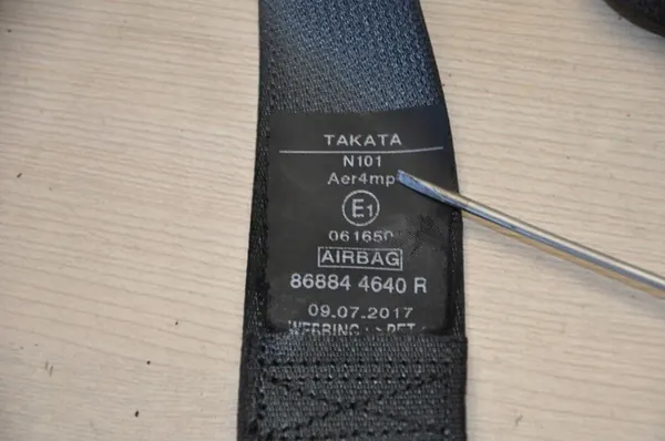 Renault KADJAR 2017 Front Right Seat Belt 868844640R image 7