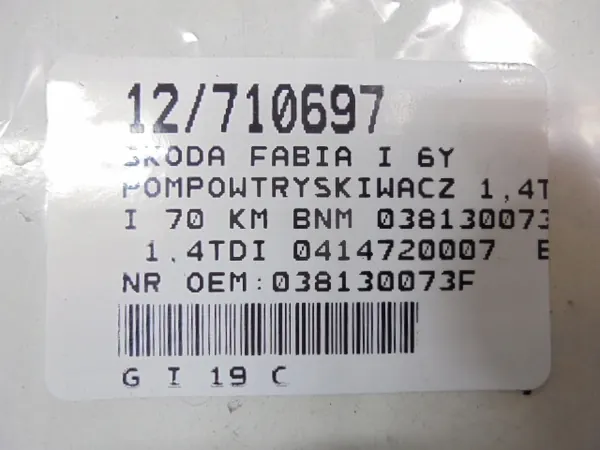 Inyector OEM 038130073F para Skoda Fabia I 6Y image 9