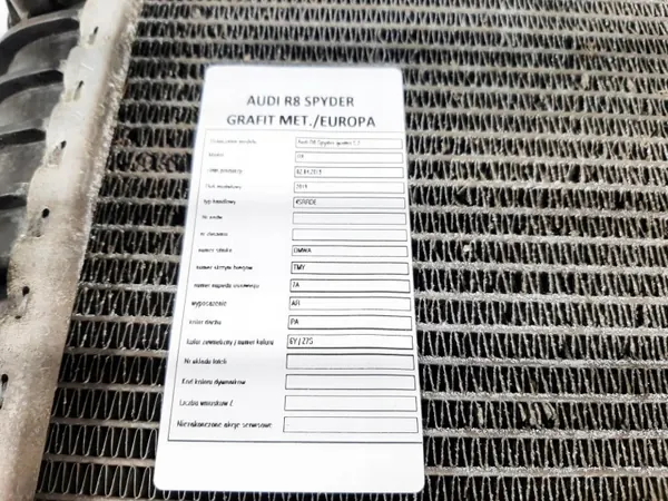 Vesijäähdytin AUDI R8 SPYDER II OEM-osat image 5