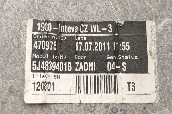 Elevador de vidro traseiro esquerdo SKODA FABIA II 5J4839401B image 2