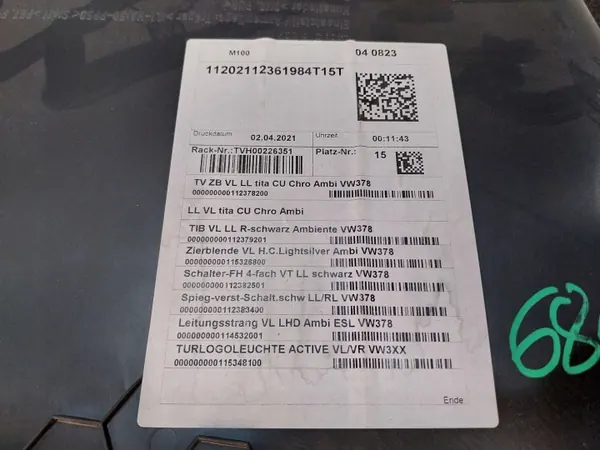 OEM S26380698 Dörrklädsel Vänster Fram VW Touran II image 3