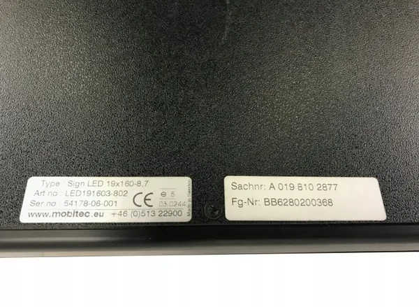 Plaque de destination bus Mercedes-Benz OEM A0198102877, droit image 5
