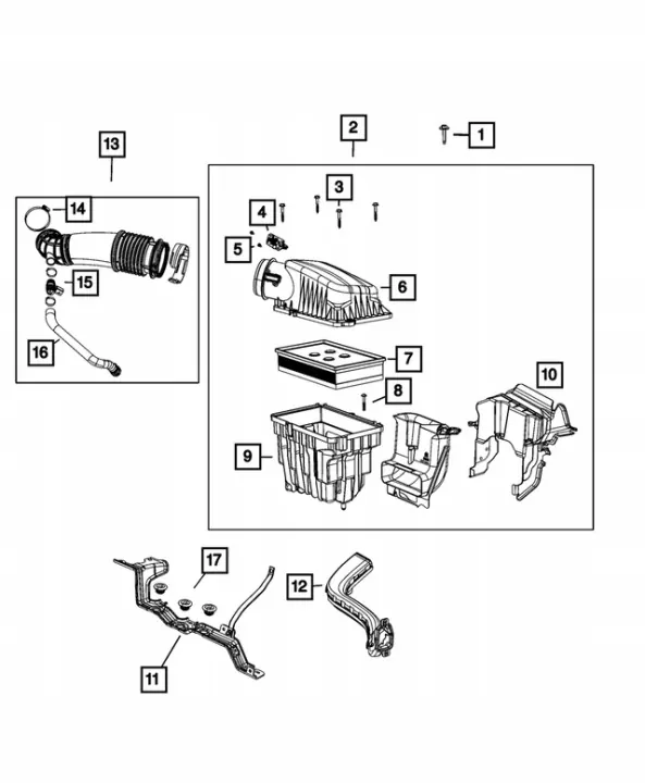 Luftfiltergehäuse OEM 68293159AE für Jeep Wrangler JL image 7