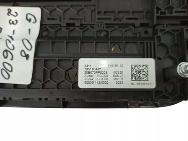 Panneau climatisation BMW X3 G01 OEM 64115A481B6 image 3