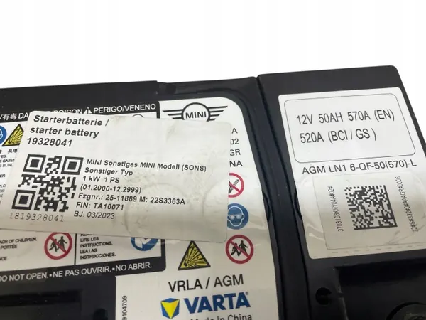 Bateria AGM Start-Stop OEM AKUMULATOR 12V 50AH 570A image 3