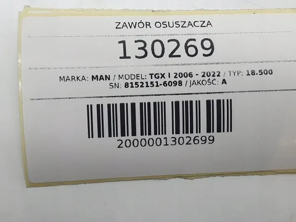 Válvula de secador de ar OEM 8152151-6098 para MAN TGX image 5