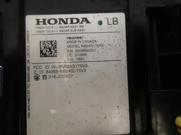 Radar angle mort Honda OEM 8436B-NB24G175V3 arrière gauche image 3