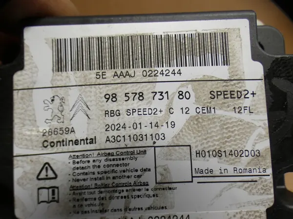 Módulo de airbag Peugeot 208 2008 Citroen Opel 9857873180 image 4