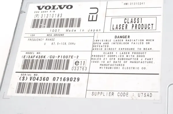 Lecteur Navigation Volvo OEM 31310183 pour S40 V50 C30 image 3